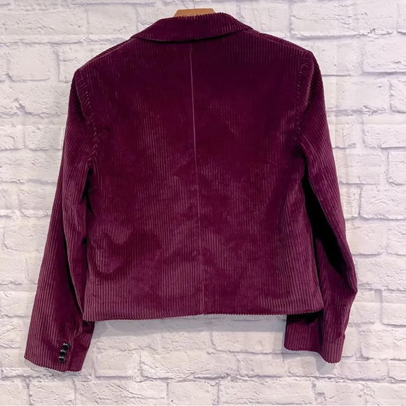 Vintage Allyson Wood Burgundy Corduroy Blazer - Picture 2 of 7